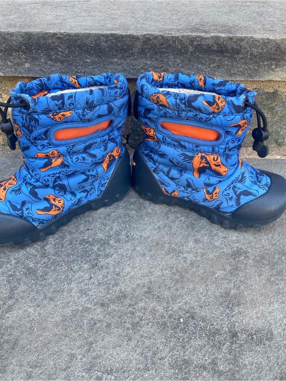 Bogs Kids Blue & Orange Dino Snow Boots